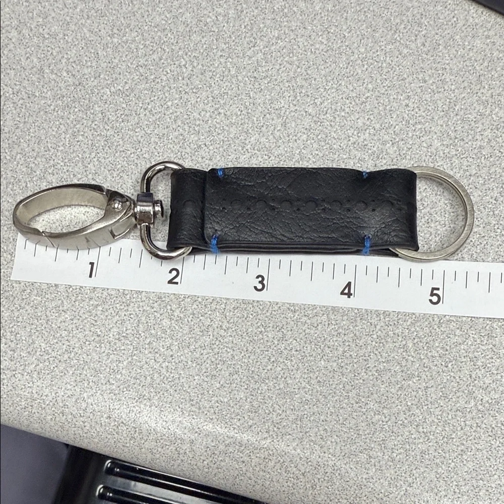 Ted Baker Black Card Holder and Keychain Set with Blue Accents